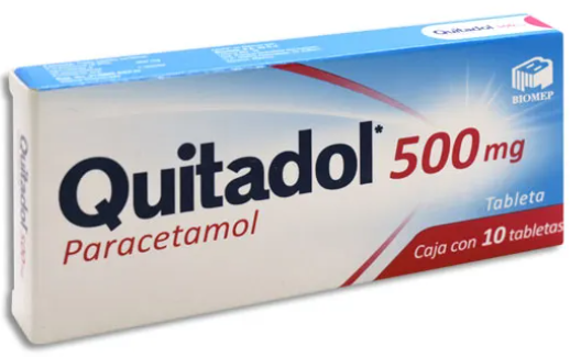 Paracetamol (Quitadol) 500 mg caja con 10 tabletas